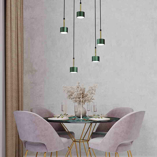 Zielono-złota wisząca lampa Z951-Zanari