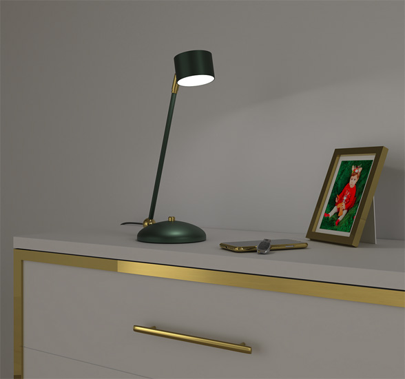 Zielono-złota lampka biurkowa N021-Circile