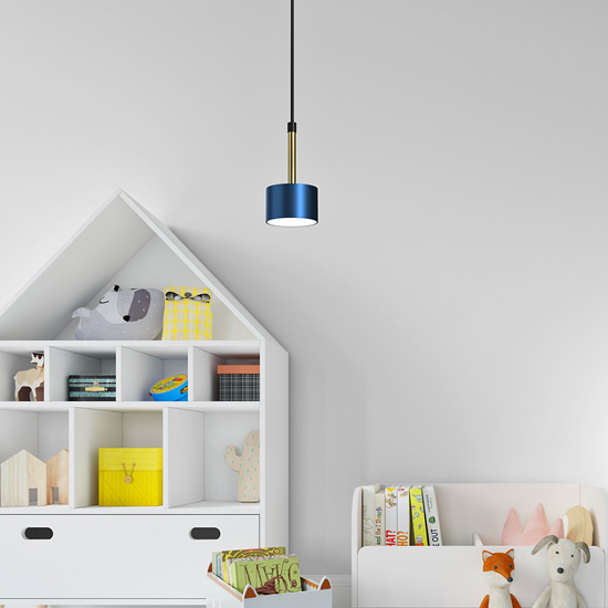 Niebiesko-złota wisząca lampa V610-Zanari