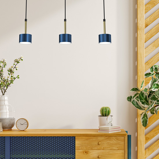 Niebiesko-złota wisząca lampa A133-Zanari