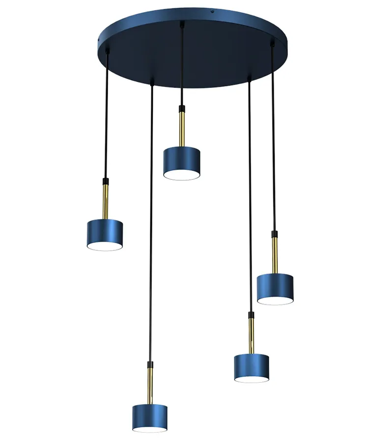 Zdjęcia - Żyrandol / lampa LUMES Niebiesko-złota lampa wisząca nad stół - N023-Circile E22672MLP7775 