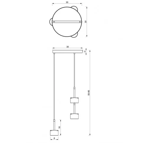 Lampa N022 Circile wymiary