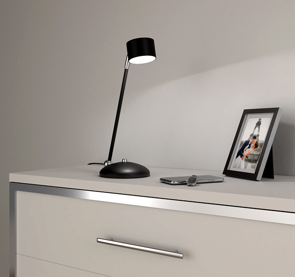 Czarno-srebrna lampka biurkowa N021-Circile