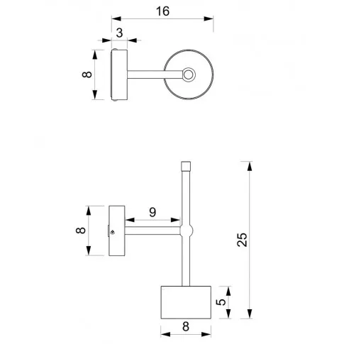 Kinkiet N020 Circile  wymiary