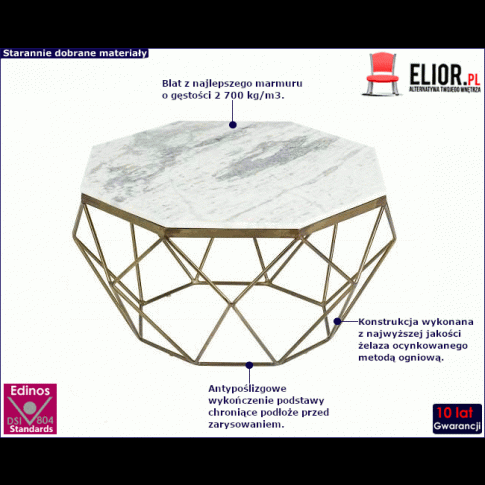 Stolik kawowy w stylu glamour Malvo