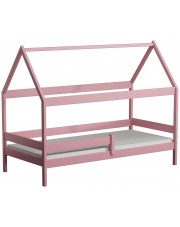 Różowe dziecięce drewniane łóżko domek - Petit 3X 180x90 cm w sklepie Edinos.pl