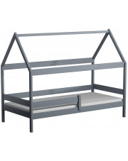 Szare drewniane łóżko dla dziecka z barierką - Petit 3X 190x80 cm w sklepie Edinos.pl