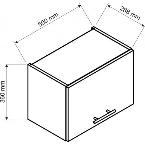 Wymiary górnej szafki okapowej 50cm Lorina 26X