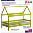 Infografika łóżka dziecięcego typu domek w kolorze zielonym petit 3x