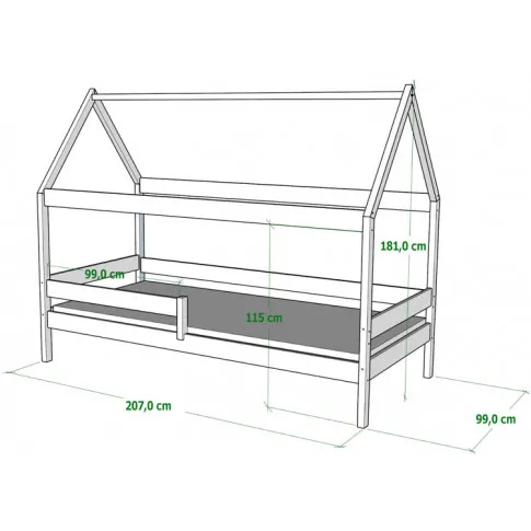 łóżko domek wymiary petit 3x 200x90