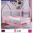 Infografika łóżka domek z drewna roz z szuflada petit 4x