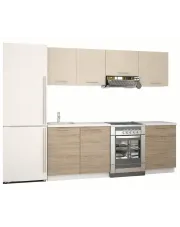 Beżowy komplet mebli kuchennych z blatem - Berta w sklepie Edinos.pl