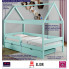 Infografika łóżka domek z drewna z szuflada petit 4x turkus
