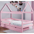 Różowe łóżko przypominające domek z szufladą - Petit 4X 190x80 cm