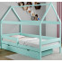Turkusowe łóżko dla dziecka z materacem i szufladą - Petit 4X 190x90 cm