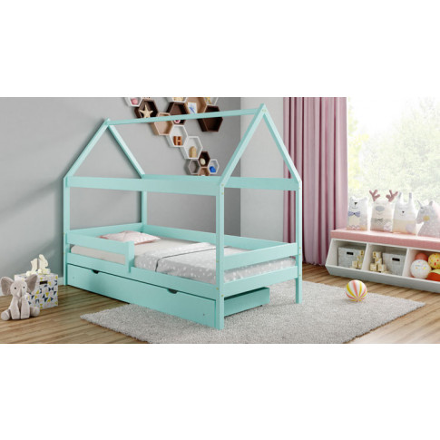 sypialnia dziecięca z wykorzystaniem łóżka typu domek z szufladą petit4x