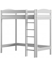 Białe pojedyncze łóżko dla dziecka z antresolą i materacem - Igi 3X 200x90 cm w sklepie Edinos.pl