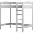 Białe pojedyncze łóżko dla dziecka z antresolą i materacem - Laren 3X 200x90 cm