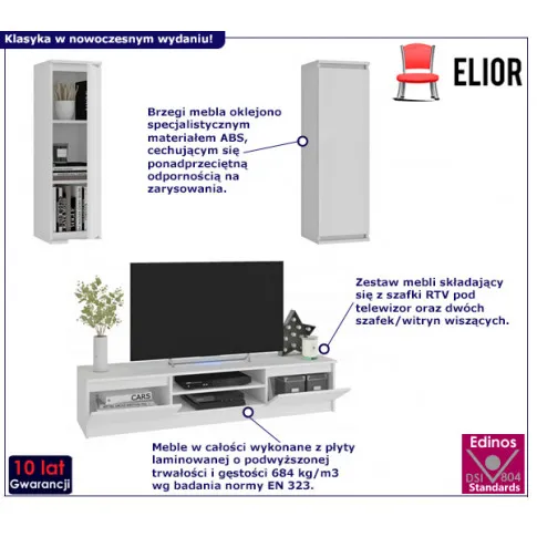 Meblościanka do salonu Rimero biała