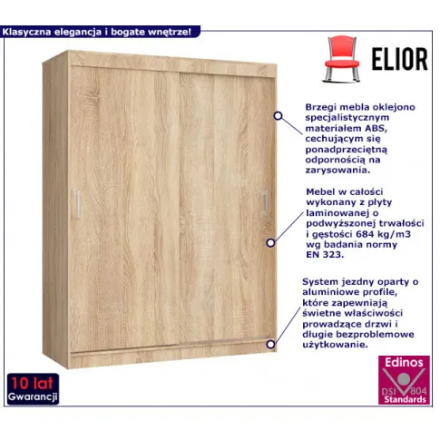 Klasyczna szafa Bario dąb sonoma