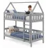 Szare piętrowe łóżko dziecięce w kształcie domku Varcon 3X 160x80 cm