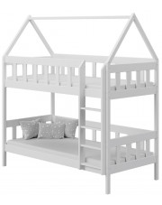 Białe skandynawskie łóżko piętrowe w kształcie domku - Gigi 3X 180x80 cm w sklepie Edinos.pl