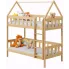 Drewniane dziecięce łóżko piętrowe domek, sosna - Varcon 3X 180x80 cm