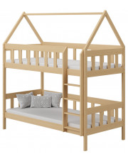 Drewniane dziecięce łóżko piętrowe domek, sosna - Gigi 3X 180x80 cm w sklepie Edinos.pl