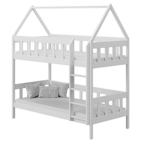 białe podwójne łóżko dziecięce typu domek pietrowe gigi 3x
