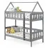 Szare piętrowe łóżko przypominające domek - Varcon 3X 180x90 cm