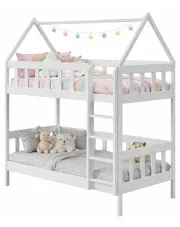 Białe łóżko domek piętrowe 2-osobowe - Varcon 3X 190x90 cm w sklepie Edinos.pl