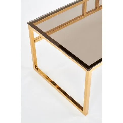 Szczegółowe zdjęcie nr 4 produktu Gustowna szklana ława Tammu - złoto