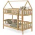 Drewniane łóżko piętrowe domek do dziecięcej sypialni, sosna Varcon 3X 190x90 cm