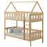Drewniane łóżko piętrowe domek do dziecięcej sypialni, sosna - Gigi 3X 190x90 cm
