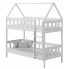 Białe sosnowe piętrowe łóżko domek z materacami - Gigi 3X 200x90 cm