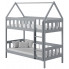 Szare piętrowe łóżko dziecięce domek dwuosobowe - Gigi 3X 200x90 cm