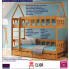 Infografika łóżka piętrowego w kształcie domku kolor olcha gigi 4x