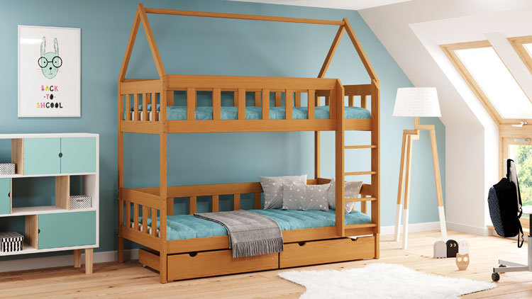 Wnętrze z wykorzystaniem dziecięcego łóżka piętrowego Gigi 4x