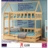 Infografika łóżka piętrowego w kształcie domku kolor sosna gigi 4x