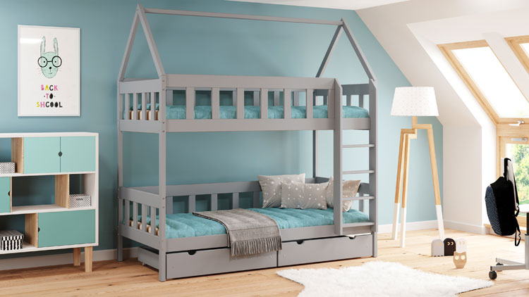 Pokój dla dzieci z zastosowaniem łóżka piętrowego Gigi 4x