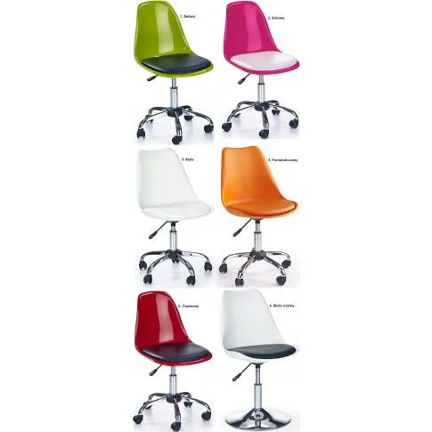 Zdjęcie fotel młodzieżowy Karsen - biało-czarny, Fotele obrotowe | Edinos.pl