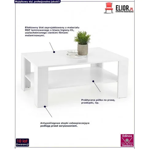 Fotografia Minimalistyczna biała ława Granada z kategorii Salon