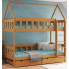 Piętrowe łóżko domek z drewna dla dwójki dzieci, olcha - Gigi 4X 180x80 cm