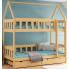 Łóżko piętrowe domek dla dzieci z szufladami, sosna - Gigi 4X 180x90 cm