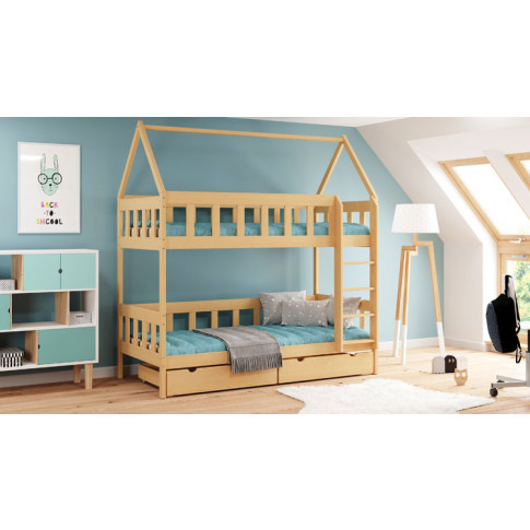 wykorzystanie łóżka piętrowego sosnowego domek w sypialni dzieciecej gigi 4x