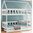Białe podwójne piętrowe łóżko drewniane domek z drabinką - Gigi 4X 200x90 cm