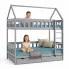 Szare skandynawskie łóżko piętrowe domek dla dzieci - Varcon 4X 200x90 cm