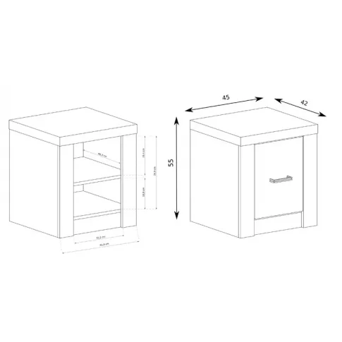 wymiary szafki nocnej dagna 24x