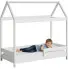 Białe łóżko parterowe domek z materacem - Kiders 160x80 cm