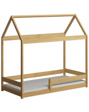 Drewniane łóżko w kształcie domku dla dziecka, sosna - Rara 180x90 cm w sklepie Edinos.pl